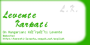 levente karpati business card